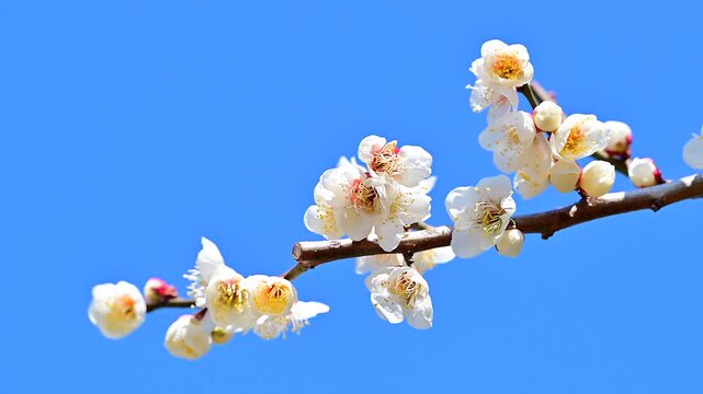 梅の花と青空