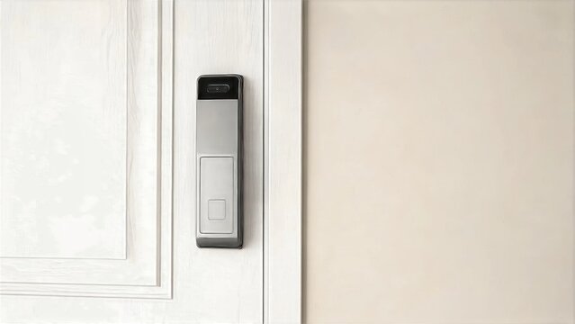Smart Door Lock On Clean Door
