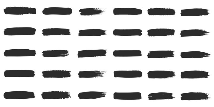 Set of Colorful Hand Drawn Brush Strokes and Underline Marker Scribbles. Colorful paint strokes. Set of colorful brush strokes, lines, Brush stain. Rectangle brush collection. Grungy brushes.