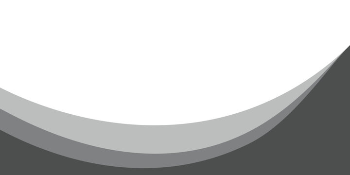 Minimalist black and gray wave vector design with smooth flowing curves at the bottom, transitioning into a clean white background. Ideal for banners, footers, or modern layouts.