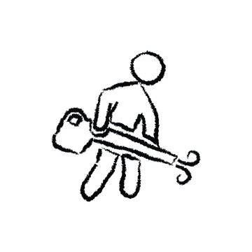 Person Using Leaf Blower Vector Icon