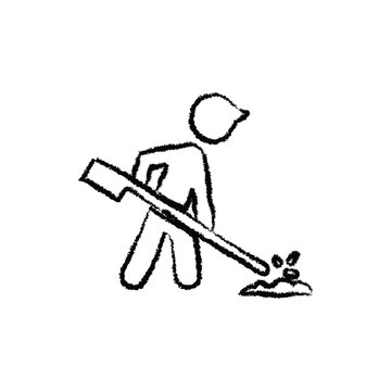 Person Using Leaf Blower Icon