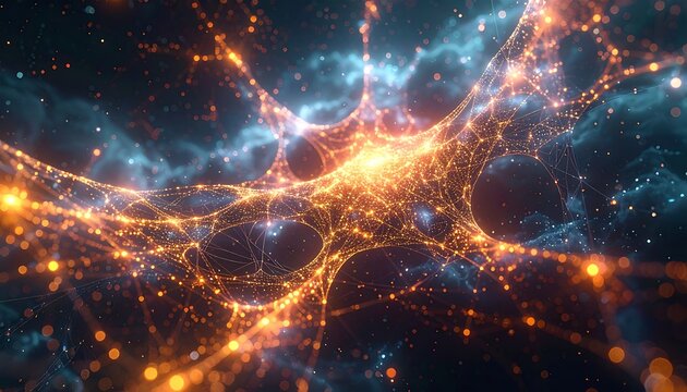 Neuron Cell Network in Brain.