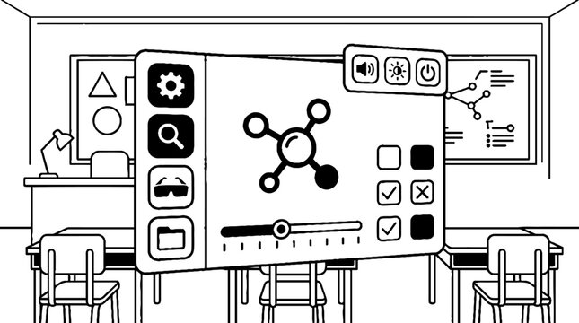Digital education interface for science in virtual classroom