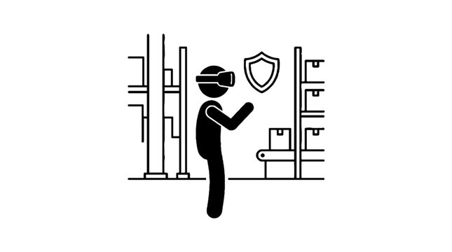 Industrial warehouse worker training with virtual reality