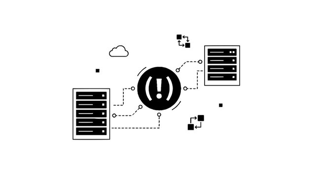 Network server system alert and warning icon