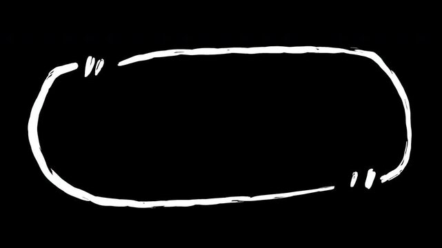 Hand Drawn Red and White Brush Stroke Rounded Frame Animation