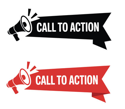 Megaphone with call to action speech bubble vector illustration, loudspeaker banner for business, marketing, advertising, and promotional campaigns