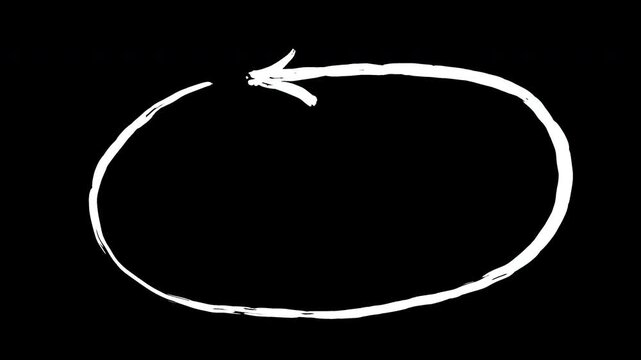 Red and white circle with arrows animation on transparent background. 4k Video