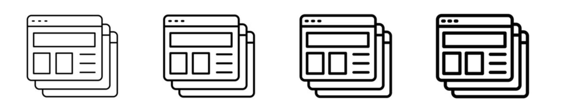 Web Layout Icon Set Different Style Collection