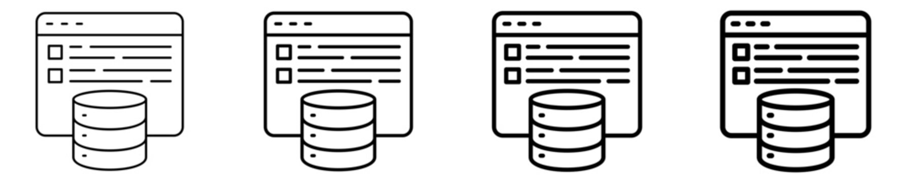Database Connection Icon Set Different Style Collection