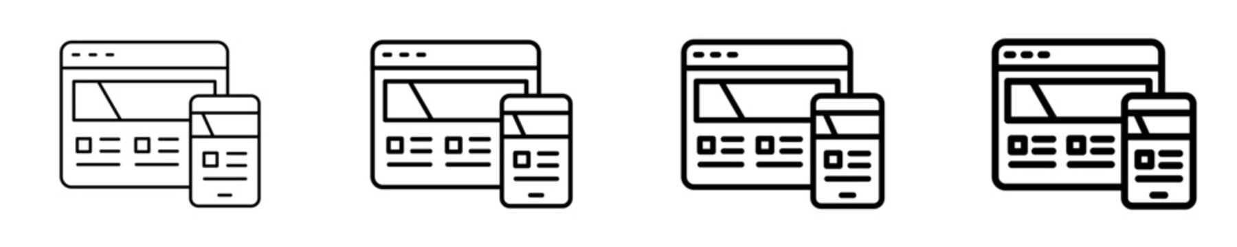 Responsive Design Icon Set Different Style Collection