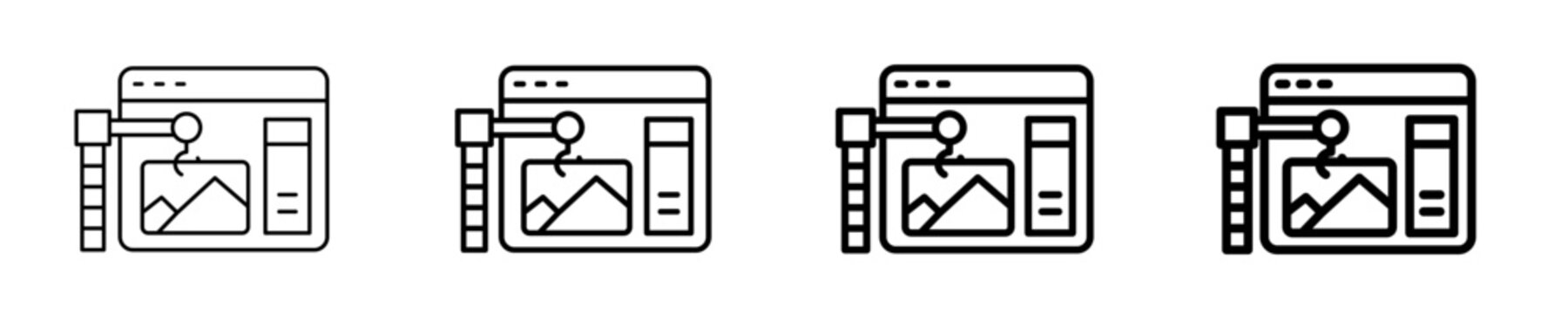 Screen Resizing Icon Set Different Style Collection