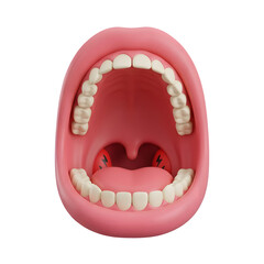 Fototapeta premium Open Mouth with Healthy Teeth and Red Tonsils