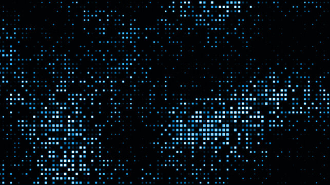 Abstract blue binary code background with glowing digital pattern, starry night space texture and bright colorful abstract light design