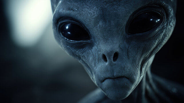 Portrayal of Alien Disclosure With Humanoid Features and Black Eyes