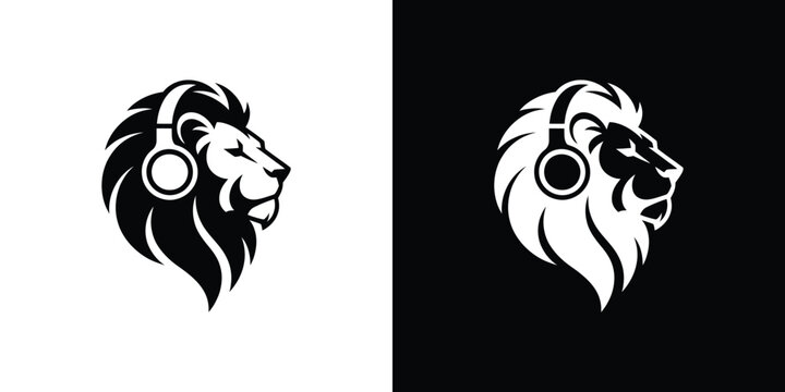 Black and white of a stylized ram's head profile, symmetrical ram head animal silhouette profile view