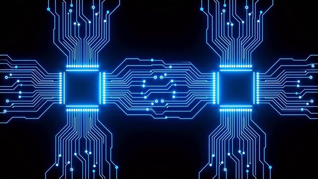 Blue glowing circuit board design