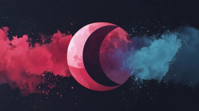 Abstract cosmic grunge background with space for text featuring planets, stars, moon, sun, galaxy and universe theme