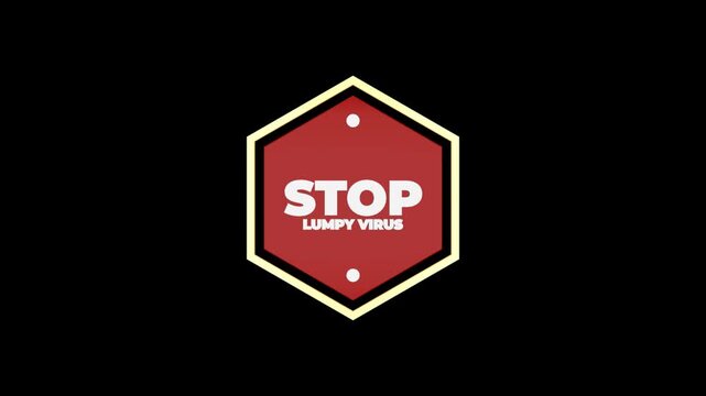 Stop Lumpy Virus Badge Animation | Green Screen Warning Logo