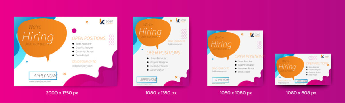 Recruitment advertising template. Recruitment Poster, Job hiring poster, social media, banner, flyer. Digital announcement job vacancies layout