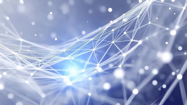 Abstract network of connected lines and dots