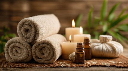 spa still life with candles