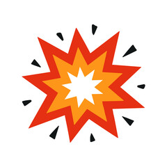 Obraz premium Comic Explosion Starburst PNG - Pop Art Blast Effect Clipart. 