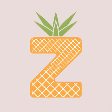Letter Z stylized as a Pineapple