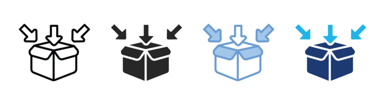 Packaging icon set multiple style collection