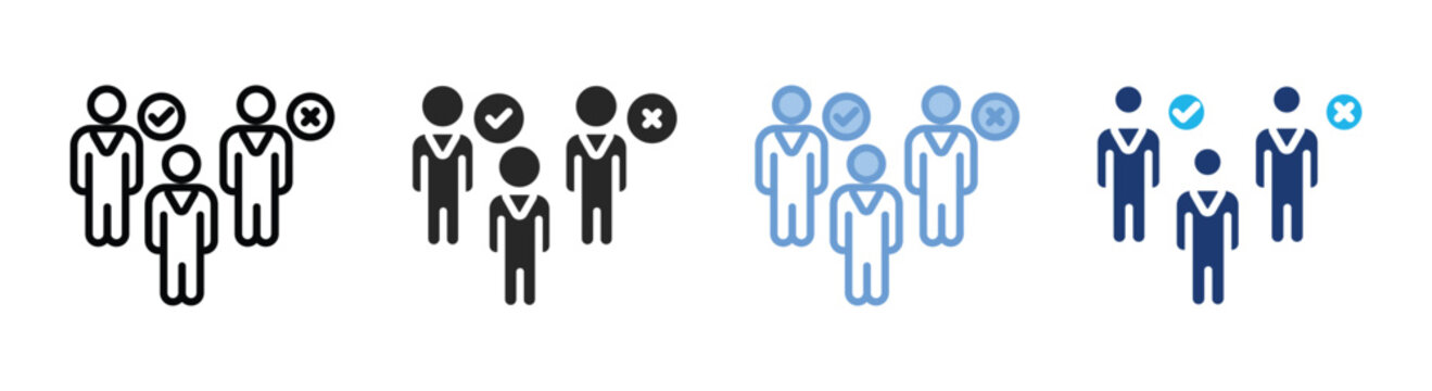 Decision making icon set multiple style collection