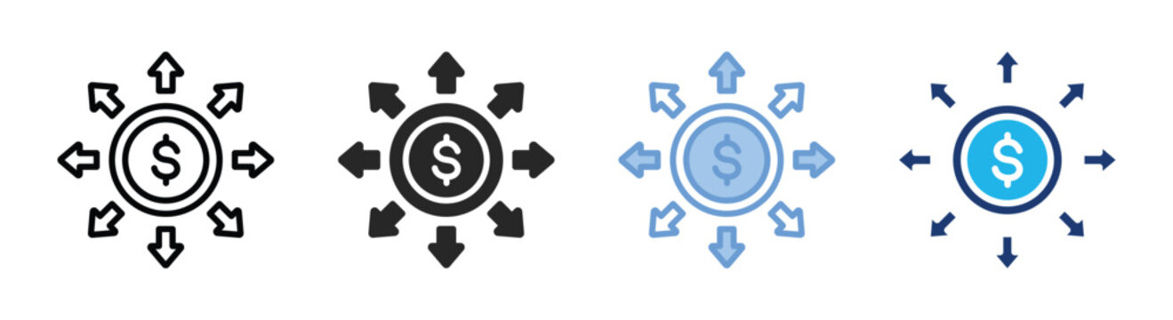 Diversification icon set multiple style collection