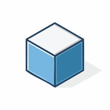 Isometric Blue Cube Icon
