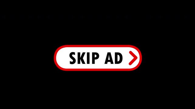 Modern Skip Ad Interface Button Animation on Black Background