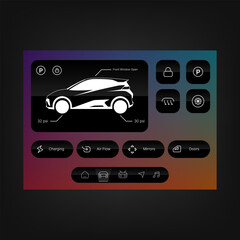 Futuristic Electric Vehicle Dashboard Smart Control Interface © Popular Vector