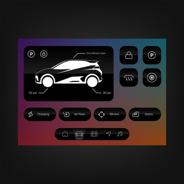 Futuristic Electric Vehicle Dashboard Smart Control Interface