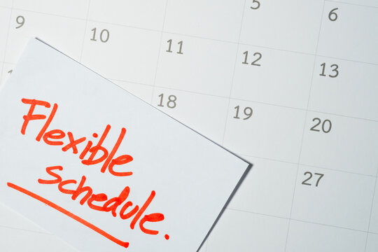 Calendar and flexible schedule. Time Management and Work Life Balance. Planning and Time Freedom Business Idea.