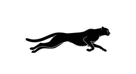 Fototapeta premium Black Panther Silhouette Running Fast.