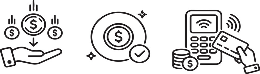 Dollar notes icon set with musical symbols and creative vector design illustration © RazuAhmed