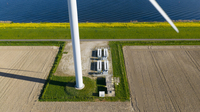 Aerial View of BESS at Wind Park