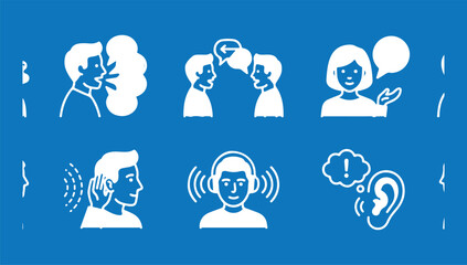 Kids Language Learning Icons. Flat vector mini-illustrations language learning © CreatAr8