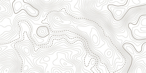 Topographic line contour map background, geographic grid map.Abstract lines background. Contour maps topo contour map on white background, Topographic contour lines.  © MITA