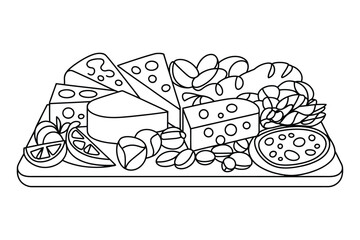 Gourmet cheese board appetizer platter with fruits and snacks appetizer culinary