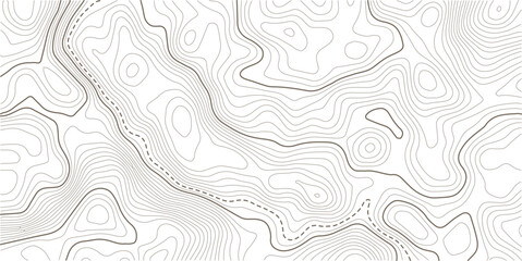 Topographic line contour map background, geographic grid map.Abstract lines background. Contour maps topo contour map on white background, Topographic contour lines.  © MITA
