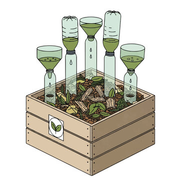 Compost timer and wooden box.
