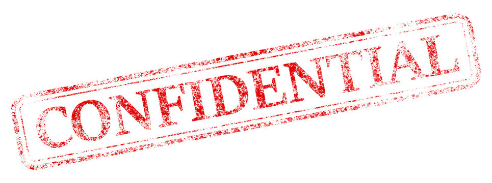 Red confidential rubber stamp impression