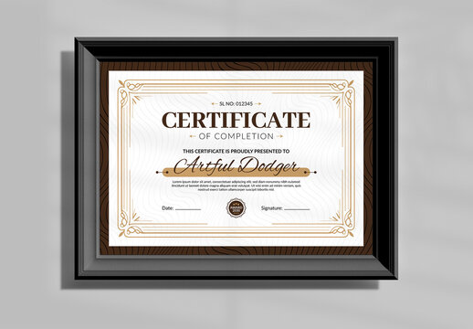 Certificate Template Layout