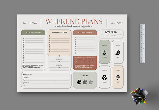 Weekend Plan Template Layout