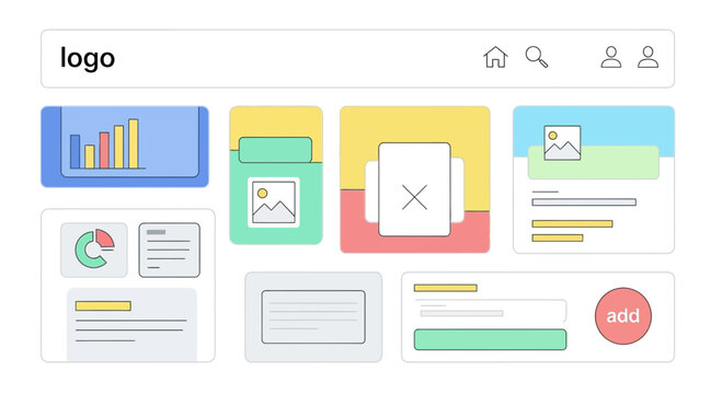 Digital interface design, web elements, ui ux design, mockups