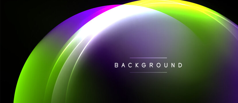 Abstract rainbow arc over black background. Smooth gradients create vibrant visual effect. Text reads BACKGROUND centrally positioned.